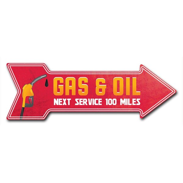 Signmission Gas Oil Arrow Decal Funny Home Decor 24in Wide D-A-8-999850 - main